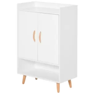 Homcom Modern Shoe Cabinet Storage Organizer With Doors And Shelves Hallway White
