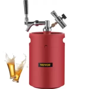 VEVOR Beer Growler Tap System, 170Oz Mini Keg, 5L Pressurized Beer Growler, 304 Stainless Steel Mini Keg Growler, Comes with Dual Pressure Display CO2