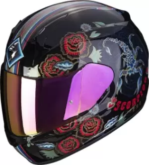 Scorpion Exo 390 Chica 2 Helmet, black-red-blue, Size L for Women, black-red-blue, Size L for Women