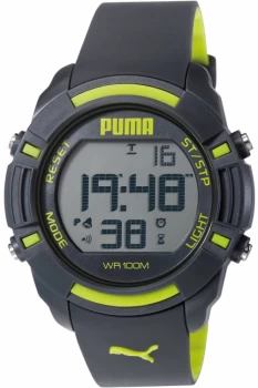 Mens Puma PU91122 SIXTY BYTES - grey yellow Alarm Chronograph Watch PU911221003