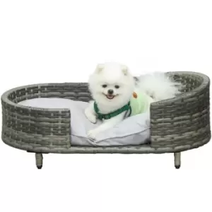 Pawhut - Elevated Wicker Pet Sofa Dog Bed Couch for Small, , 75 x 42 x 29 cm