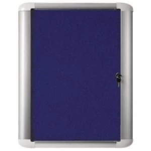 Bi-Office External Display Case 626x670mm Blue Felt Aluminium Frame VT