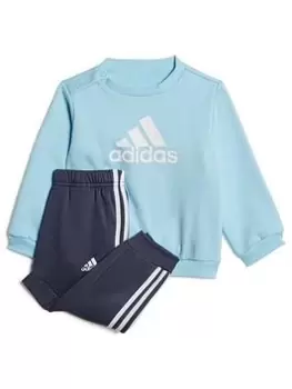 adidas Favourites Toddler Boys Badge Of Sport Crew And Jogger Set, Bright Blue, Size 18-24 Months