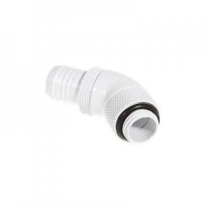 Bitspower fitting 45 degrees in 1/4 to 13mm ID - rotatable Deluxe White