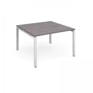 Adapt square boardroom table 1200mm x 1200mm - white frame and grey