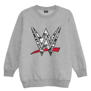 WWE Girls Camo Logo Sweatshirt (12-13 Years) (Heather Grey)