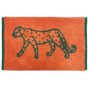 Furn Leopard Bath Mat (One Size) (Orange) - Orange