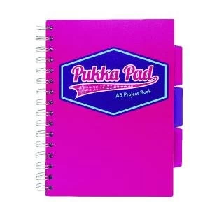 Pukka Pad Vision Wirebound Project Book A5 Pink Pack of 3 8611-VIS