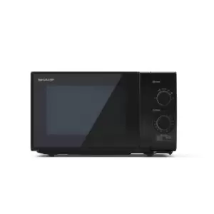 Sharp YC-GS01U-B 700W 20L Solo Microwave Oven With Defrost Function Black
