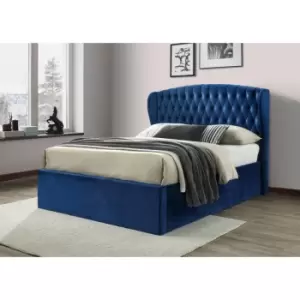 Warwick Blue Velvet Ottoman Storage Bed Kingsize