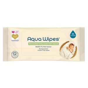 Aqua Wipes - Biodegradable, Plastic Free Baby Wipes x64
