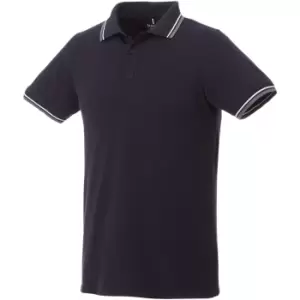 Elevate Mens Fairfield Polo With Tipping (XS) (Navy/Grey Melange/White)