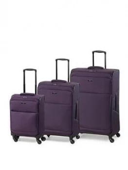 Rock Luggage Ever-Lite 4-Wheel Suitcases - 3 Piece Set - Purple