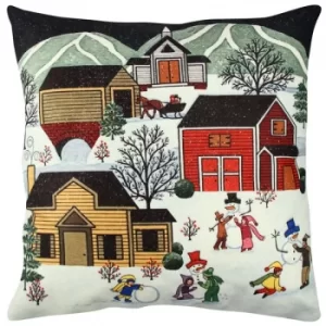 A11927 Multicolor Cushion Christmas Scene 3