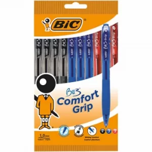 BiC Comfort Grip Ballpoint Pen Pack of 10, Blue