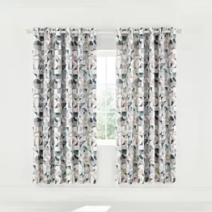 Helena Springfield Tolka Lined Curtains 66" x 72", Teal