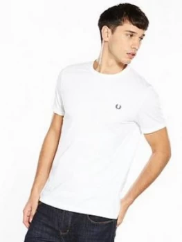 Fred Perry Ringer T-Shirt - White, Size S, Men