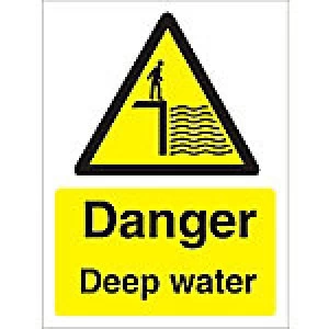 Warning Sign Deep Water Plastic 40 x 30 cm