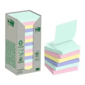 Post it Recycled Z Notes Nature Collection 76x76mm 100 Sheets Pack of