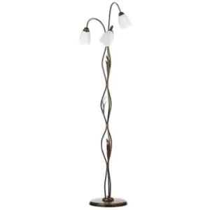 Onli Sonia Multi Arm Floor Lamp, Glass Shades, 3x E14