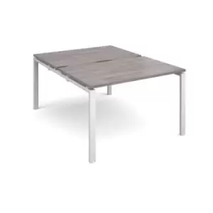 Adapt back to back desks 1200mm x 1600mm - white frame and grey oak top