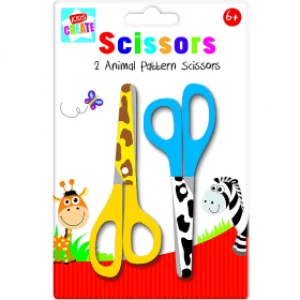 Kids Create Plastic Animal Print Scissors (2 Pack)