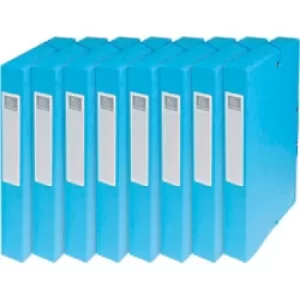 Exacompta Elasticated Box File 40mm, A4, Turquoise, Pack of 8