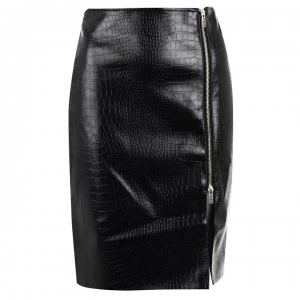 Biba Croc PU Skirt - Black