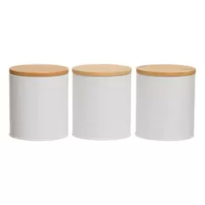 Interiors By PH Set Of Three White Canisters