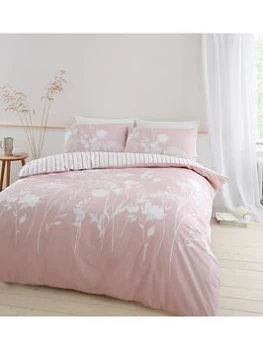 Catherine Lansfield Meadowsweet Floral Duvet Cover - Blush