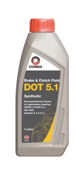DOT 5.1 Synthetic Brake & Clutch Fluid - 1 Litre BF51L COMMA