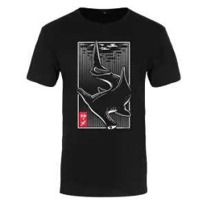 Unorthodox Collective Mens Oriental Hammerhead Shark T-Shirt (XL) (Black/White)