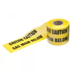 Ultratape Gas Pipe Below Marker Tape 150MM x 365M - Black/Yellow - Union