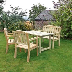 Zest4Leisure Wooden Caroline Table - Bench and 2 Chair Set