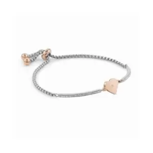 Milleluci Stainless Steel & Cubic Zirconia Rosegold Heart Bracelet 028004/022