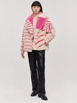 Jakke Rita Coat Bubblegum Pink Stripe - Pink Stripe