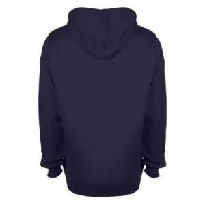 FDM Unisex Contrast Hooded Sweatshirt / Hoodie (300 GSM) (M) (Navy/Heather Grey)