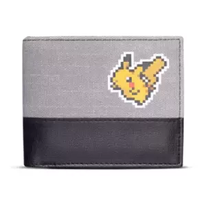 Pokemon Pixelated Pikachu Bi-Fold Wallet, Male, Grey/Black...