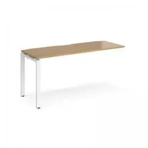 Adapt add on unit single 1600mm x 600mm - white frame and oak top