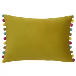 Fiesta Velvet Cushion Bamboo/Multi, Bamboo/Multi / 35 x 50cm / Polyester Filled