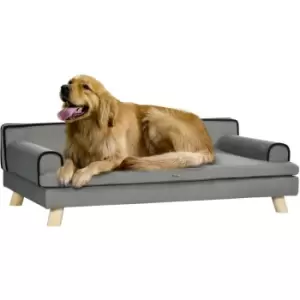 Dog Sofa w/ Legs, Water-Resistant Fabric for Large, Medium Dogs - Grey - Grey - Pawhut