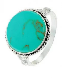 Accessorize Sterling Statement Ring - Turquoise