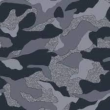 Fresco Camouflage Dark Grey Wallpaper - wilko