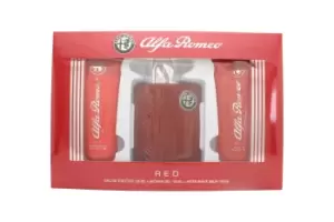 Alfa Romeo Red Gift Set 125ml Eau de Toilette + 100ml Shower Gel + 100ml Aftershave Balm