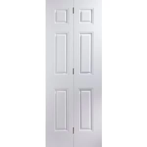 6 Panel Primed Smooth Internal Bi Fold Door H1950mm W762mm