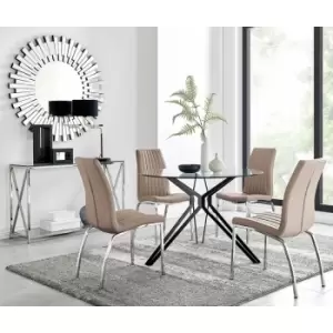 Cascina Dining Table and 4 Cappuccino Isco Chairs - Cappuccino