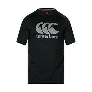 Canterbury Mens Vapodri Large Logo Training T-Shirt, Black, X-Small