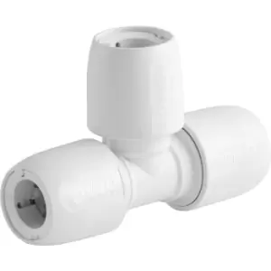 Hep2O Equal Tee 15mm in White Plastic