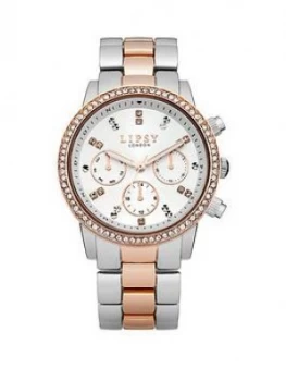 Lipsy Lipsy White Dial Silver And Rose Gold Bracelet Ladies Watch