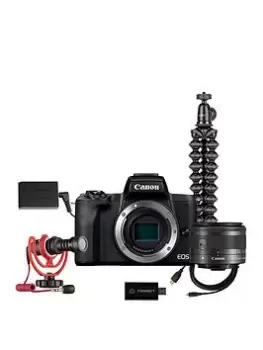Canon Eos M50 Mark Ii Live Streaming Kit 15-45Mm Lens, Joby Tripod, Rode Mic